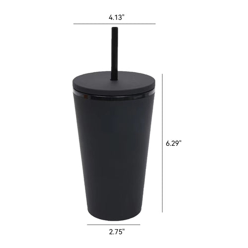 American Style Plastic Tumbler With Lid And Straw