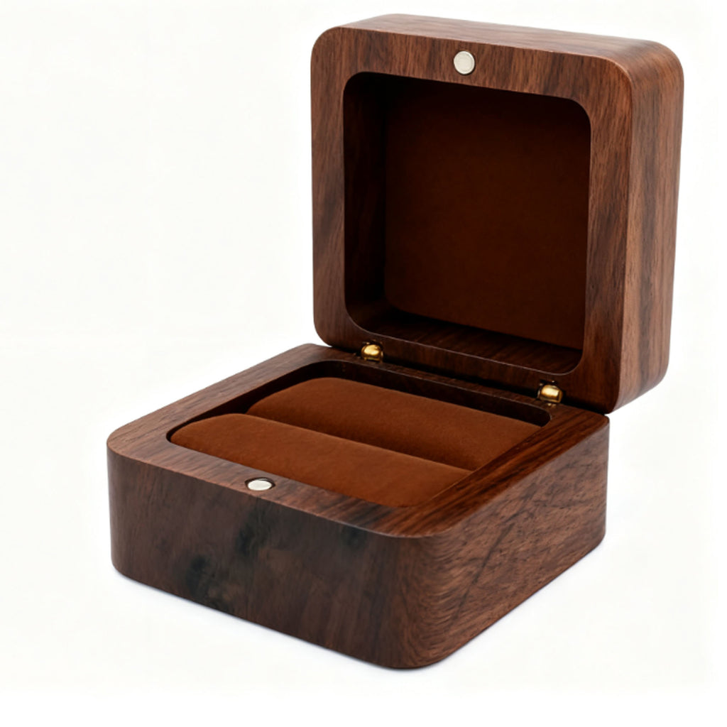 Custom Engraved Natural Wooden Jewelry Box