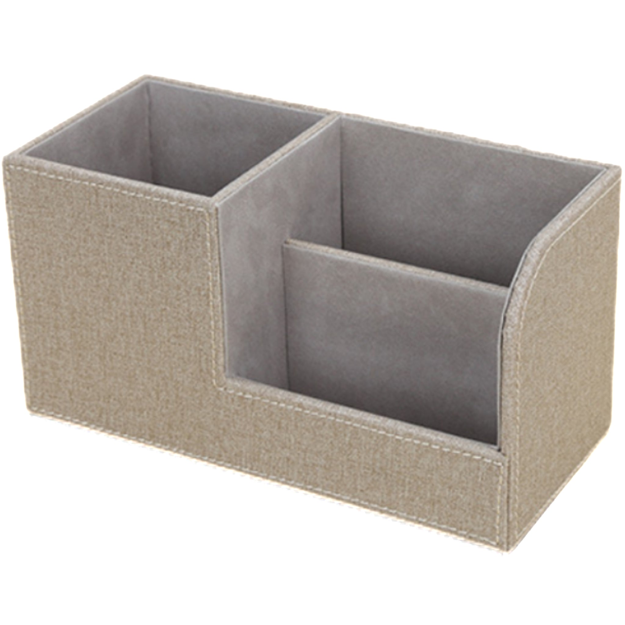 Multi-compartment Leather Desktop Storage Box