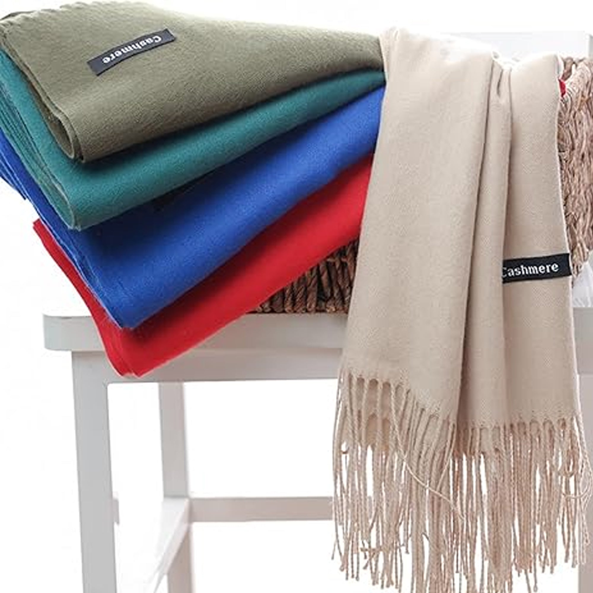 Cashmere Scarf With Fringed Edges