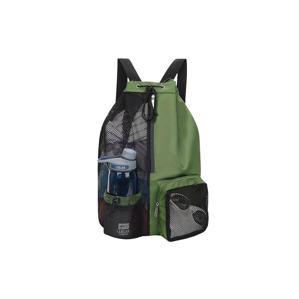 Mesh Drawstring Swim Bag With Wet Pocket For Beach