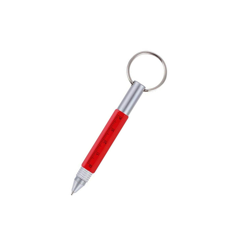 Multi - Functional Six - In - One Keychain Short Scale Metal Ballpoint Pen