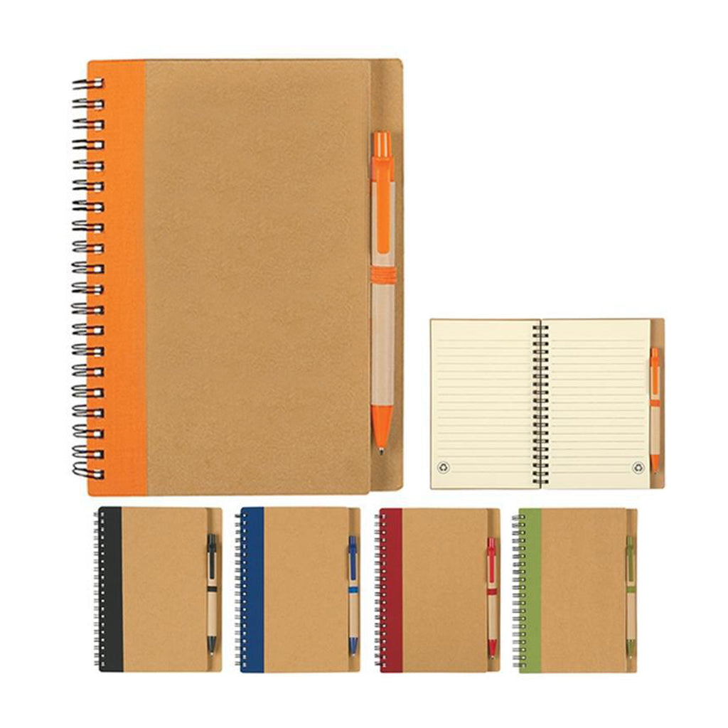Eco-Chic Kraft Paper Journal Spiral-Bound Gift Set with Pen