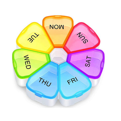 7 Grid Petal Circular Pill Storage Box Per Week