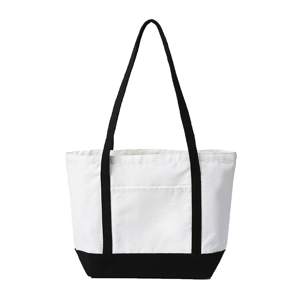 Cotton Canvas Boat Tote Bags Front Pocket