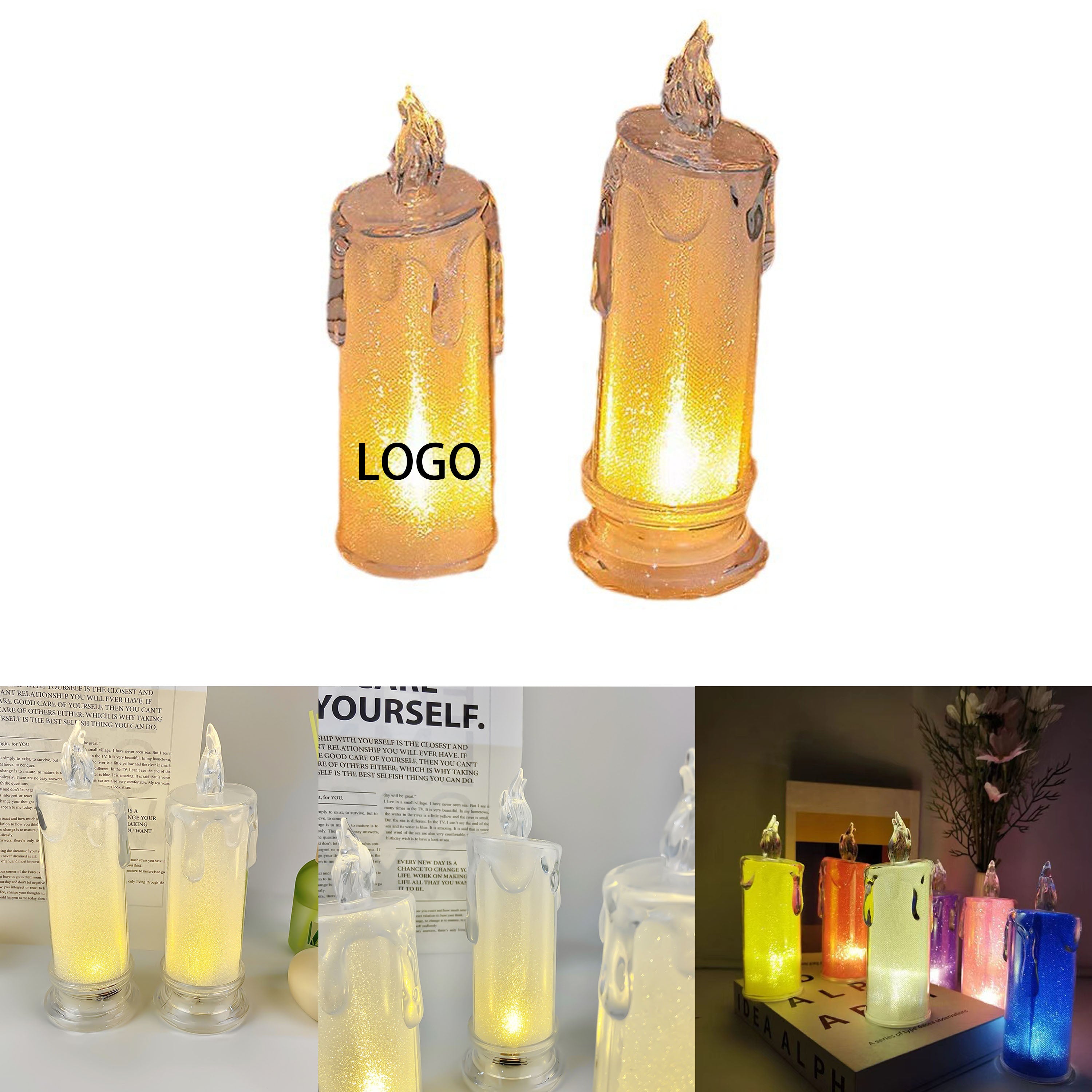 Electronic Glowing Romantic Candle Small Ornament