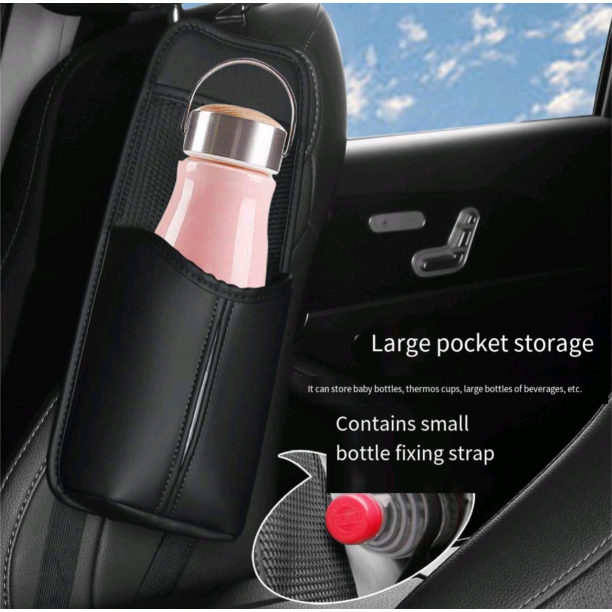 Genuine Leather Organizer Car Seat Side Backseat