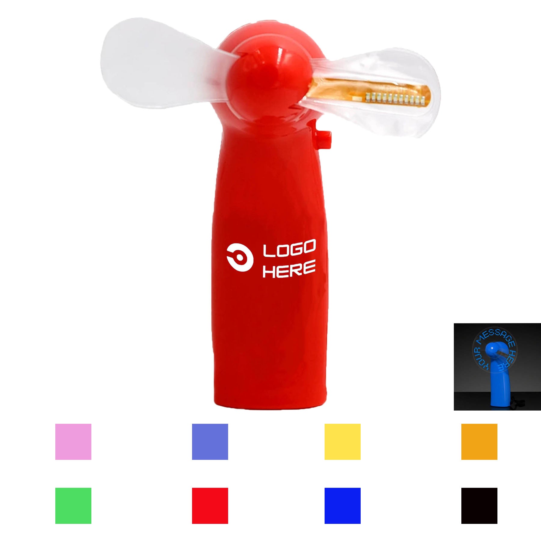 Mini Portable Flashing Colorful Light Cooling Fan