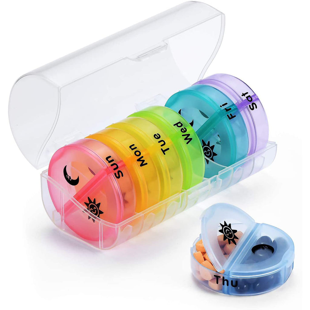 Rainbow 14 Grid Carrying Divided Pill Box