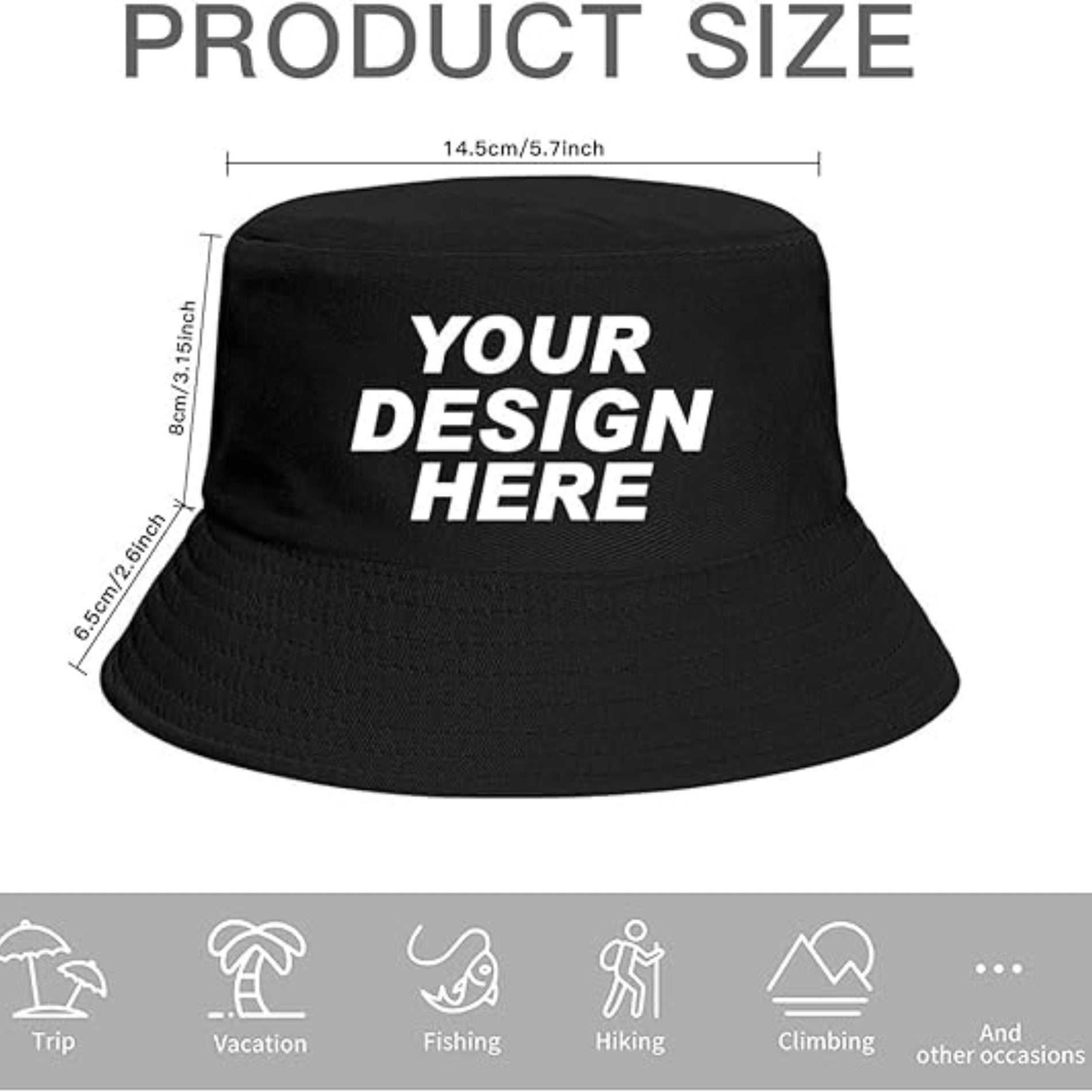 Customized Outdoor Summer Travel Beach Bucket Hat