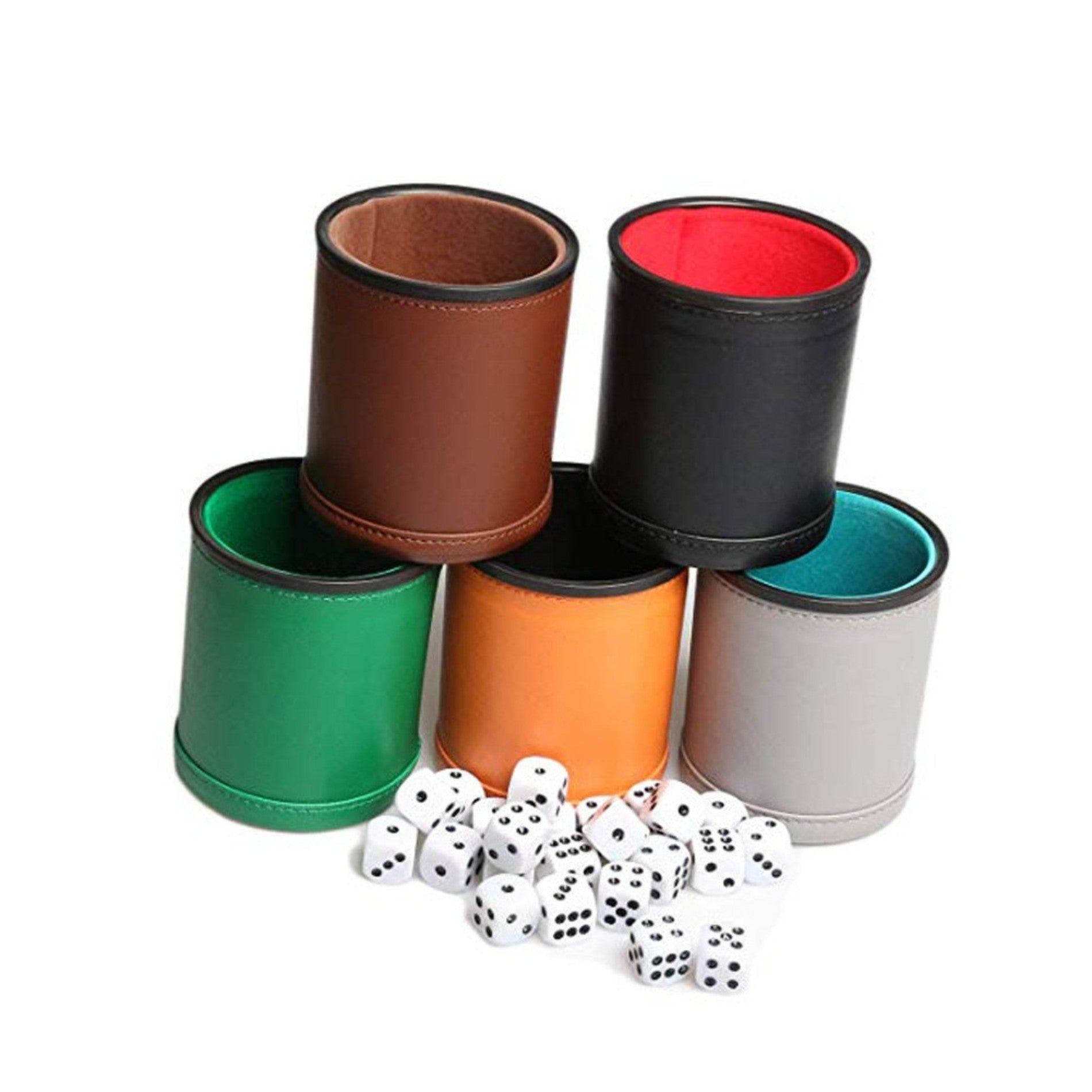 Custom Color Silent Leather Dice Cup Set