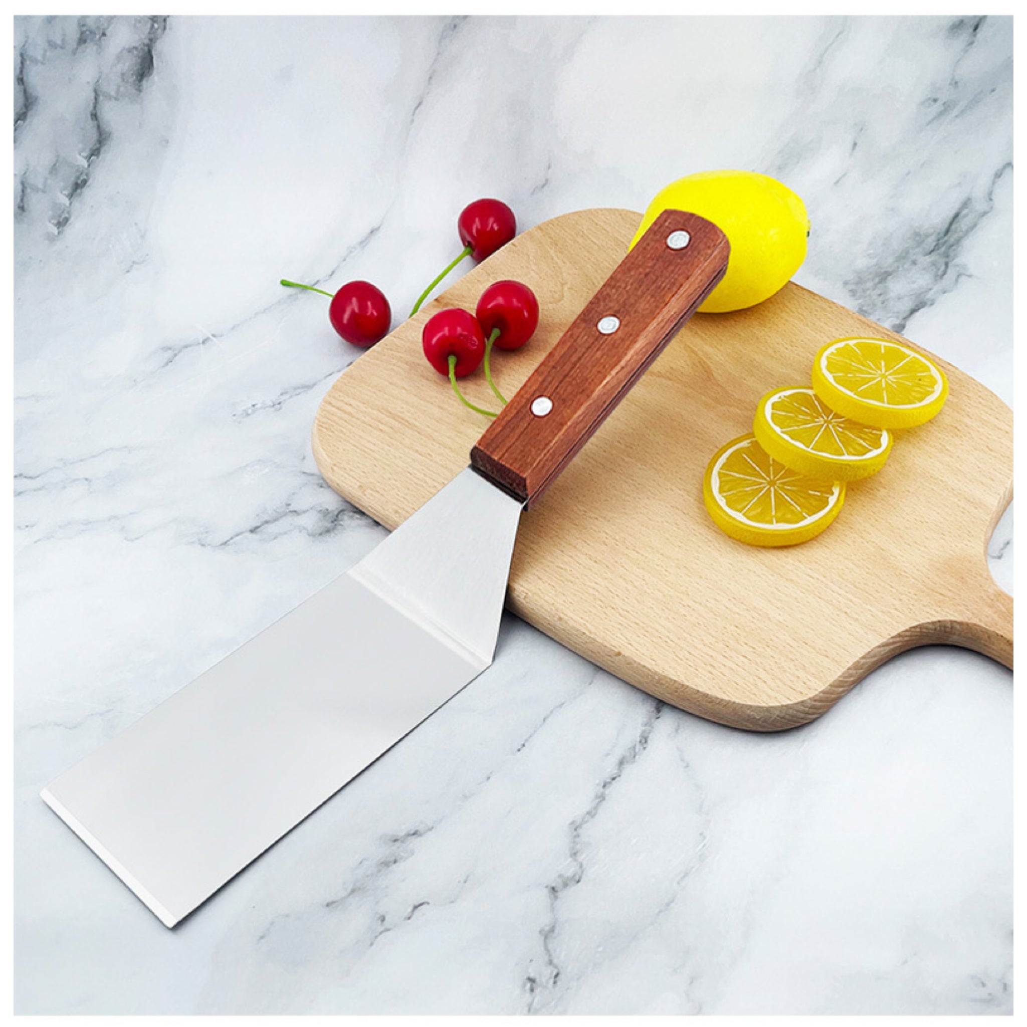 Stainless Steel Cooking Spatula With Wooden Handle