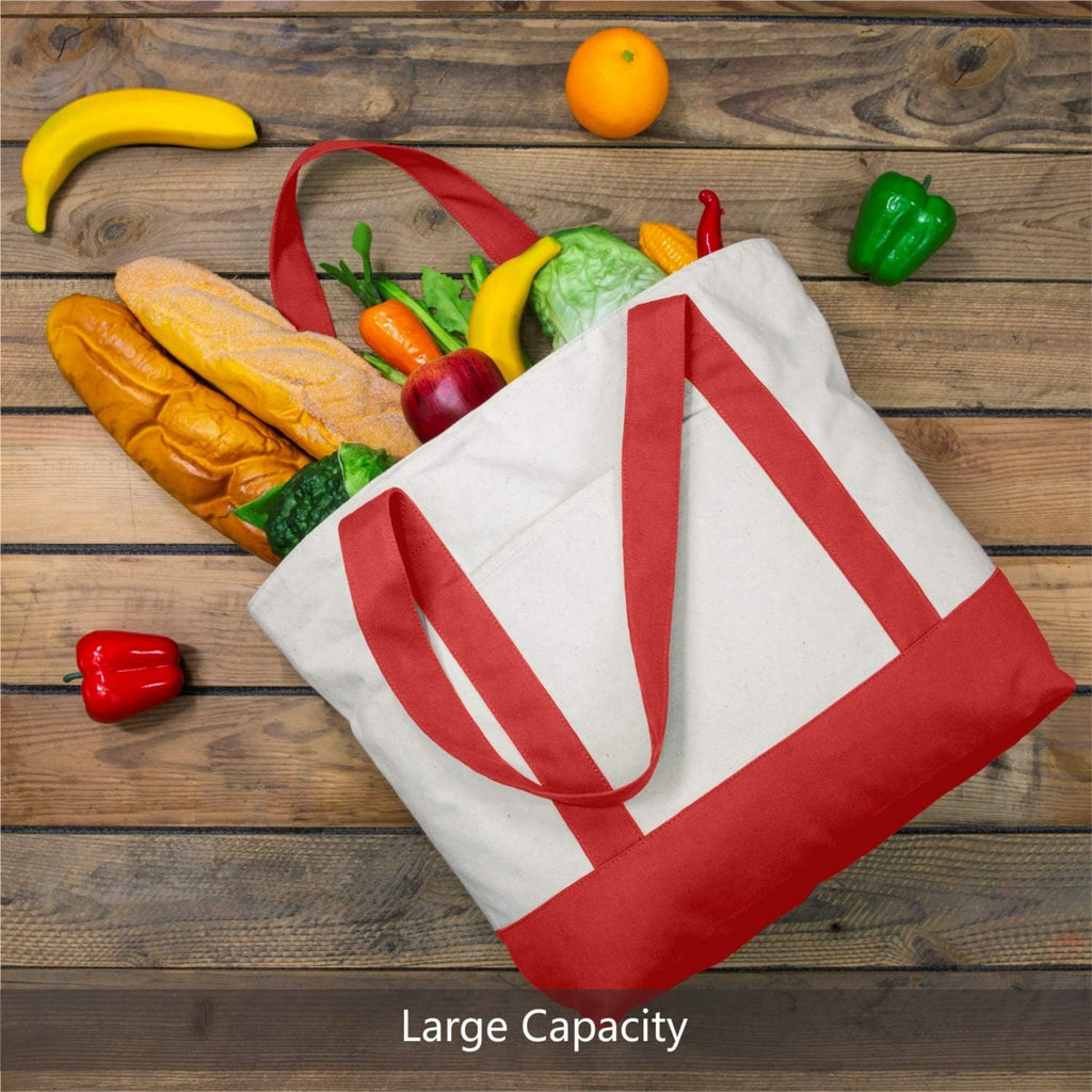 12Oz Fashion Two Tone Cotton Canvas Tote Bag