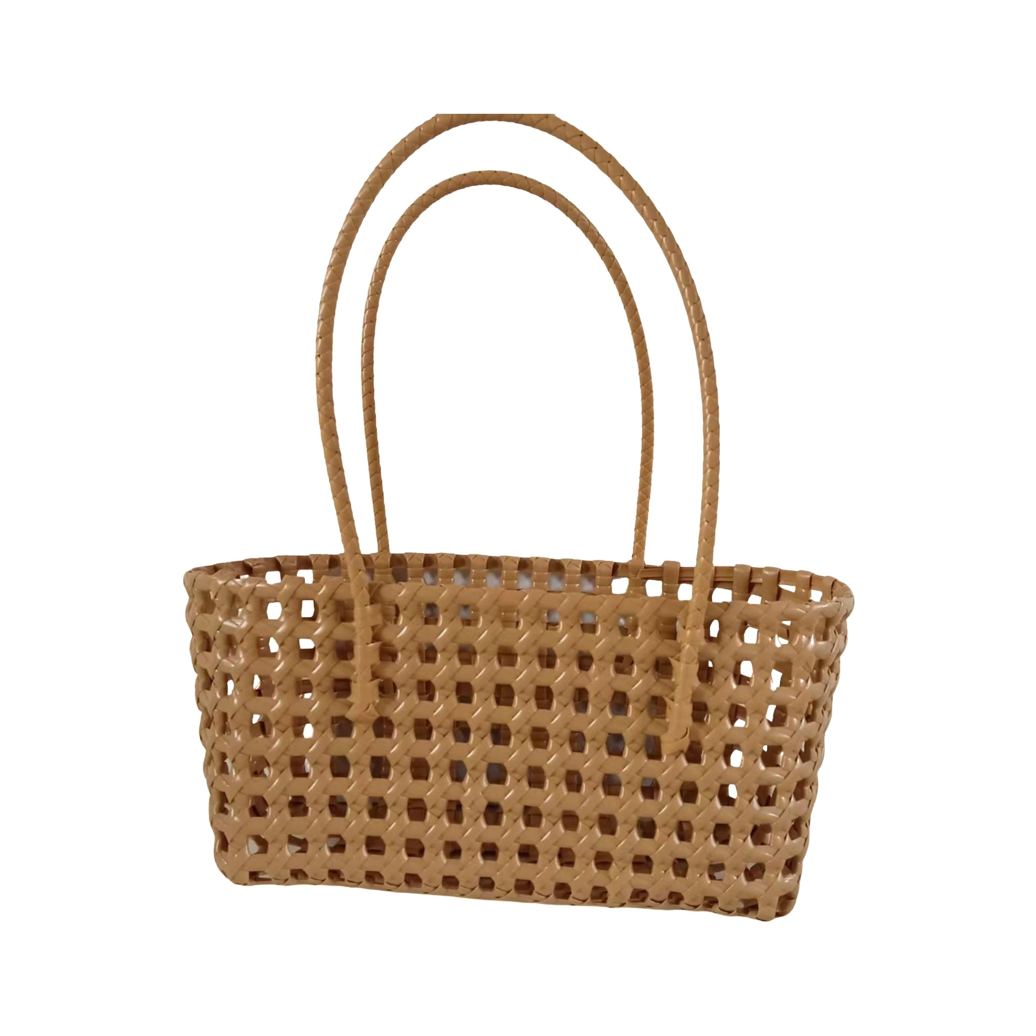 Openwork Crochet PVC Beach Tote Market Bag