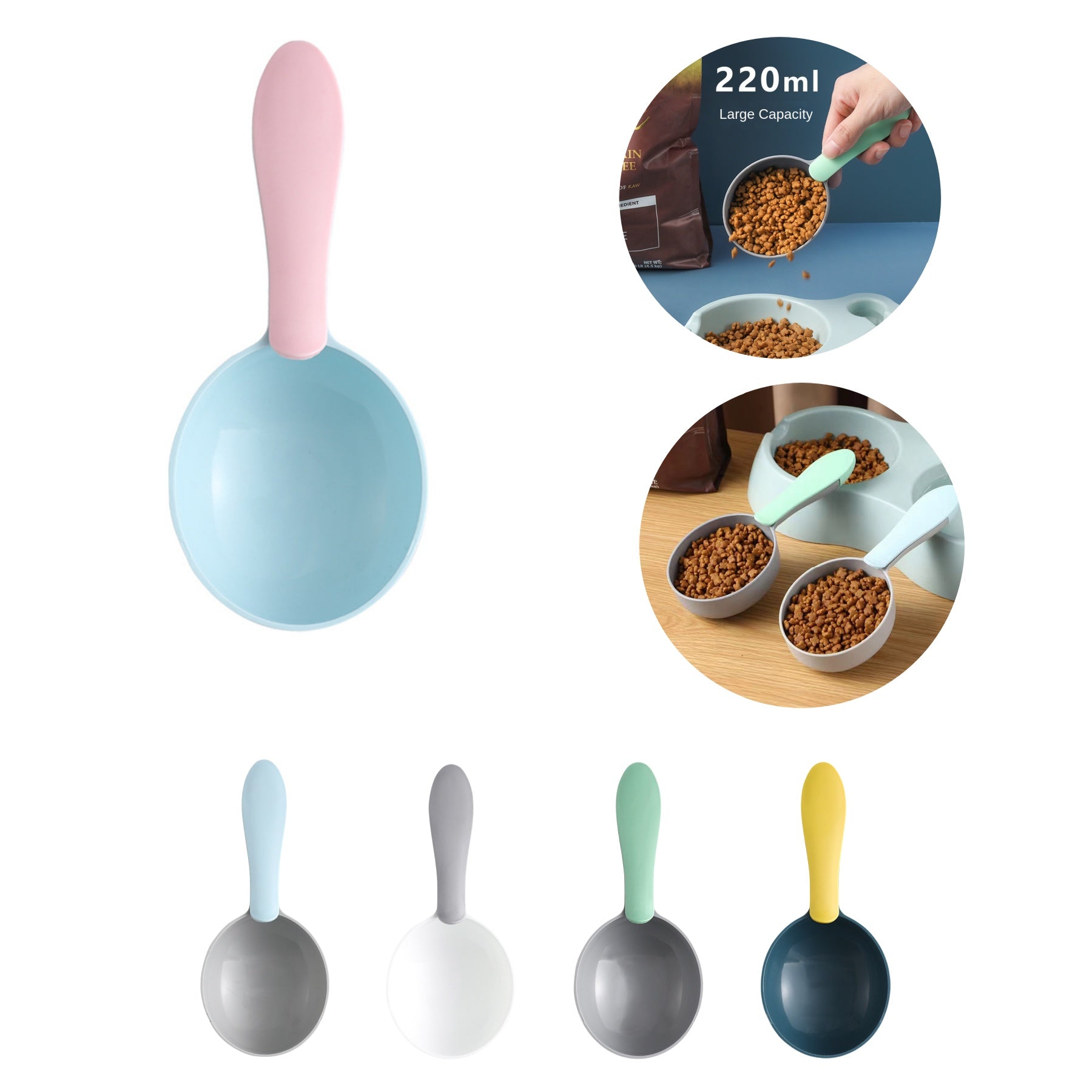 Simple Color-Block Pet Food Scoop