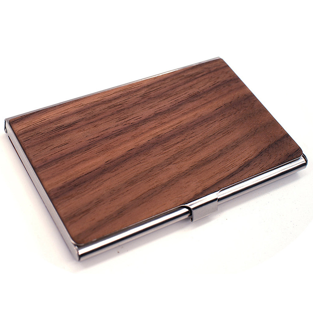 Business Black Walnut Wood Card Holder