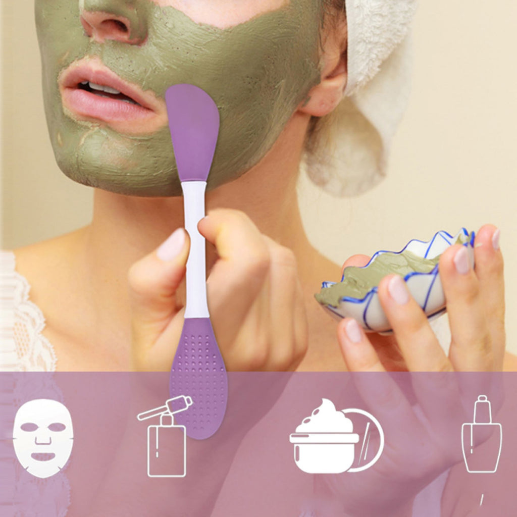 Dual - ended Silicone Facial Mask Brush