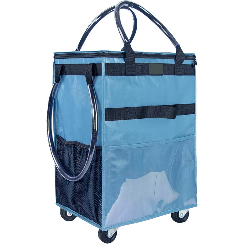 Foldable Large - capacity Supermarket Shopping Bag Trolley