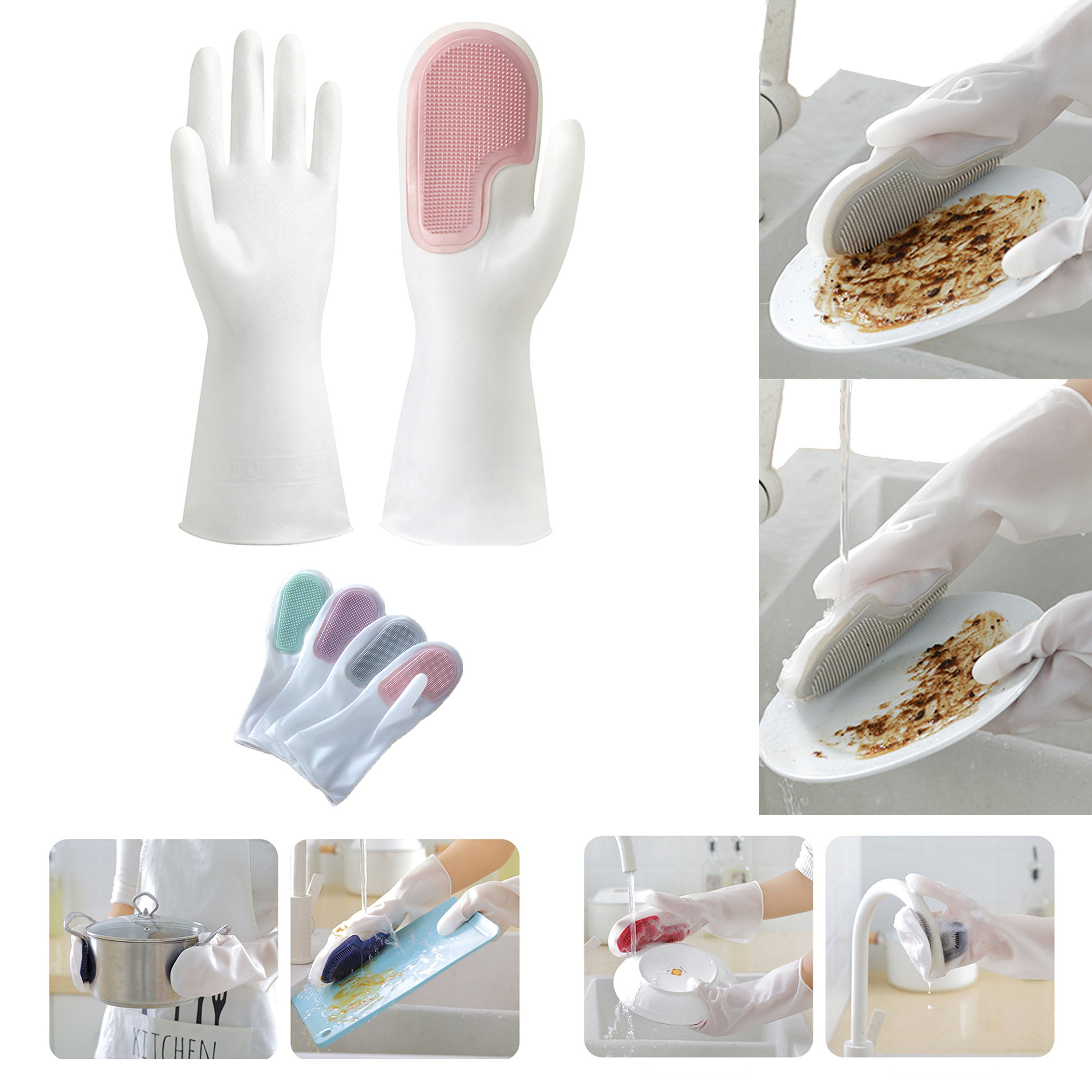 Waterproof Cleaning Dishwashing And Brushing Gloves
