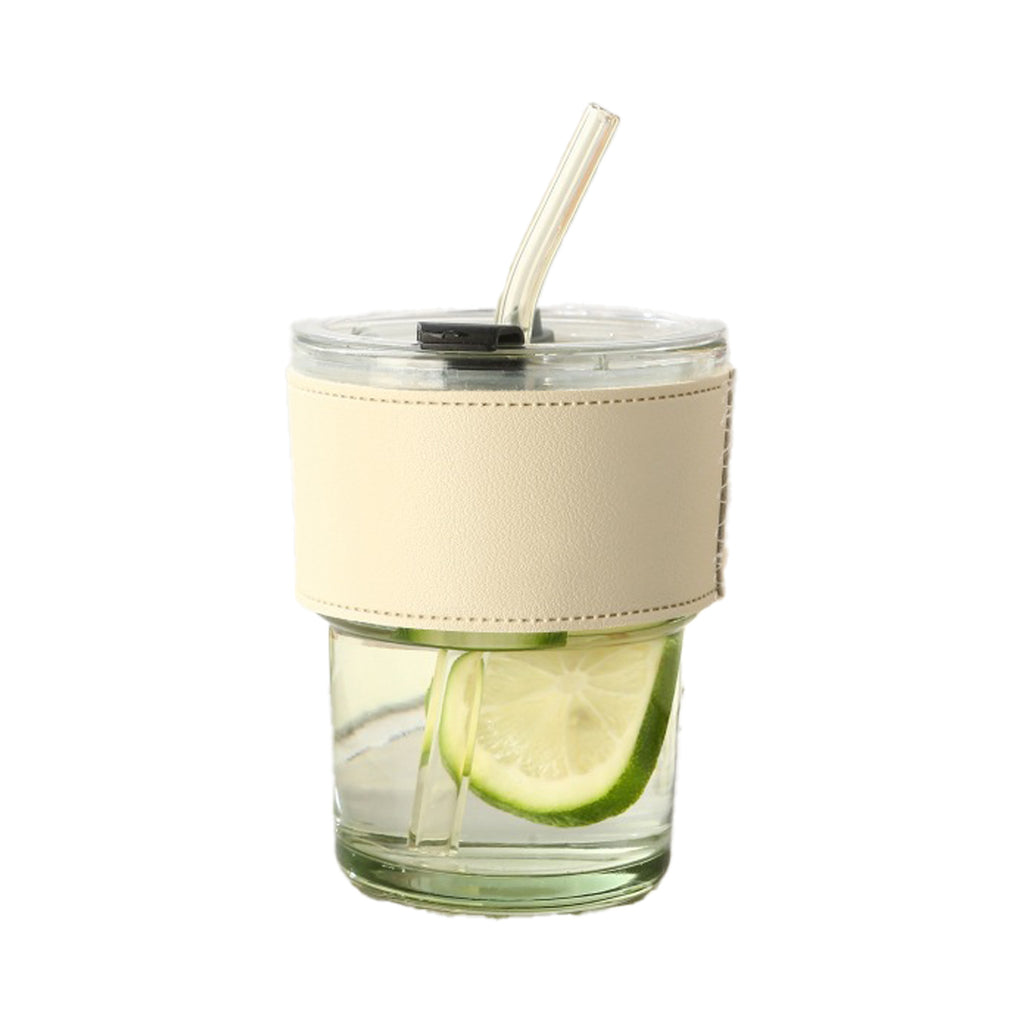 Mini Glass Water Cup With Straw