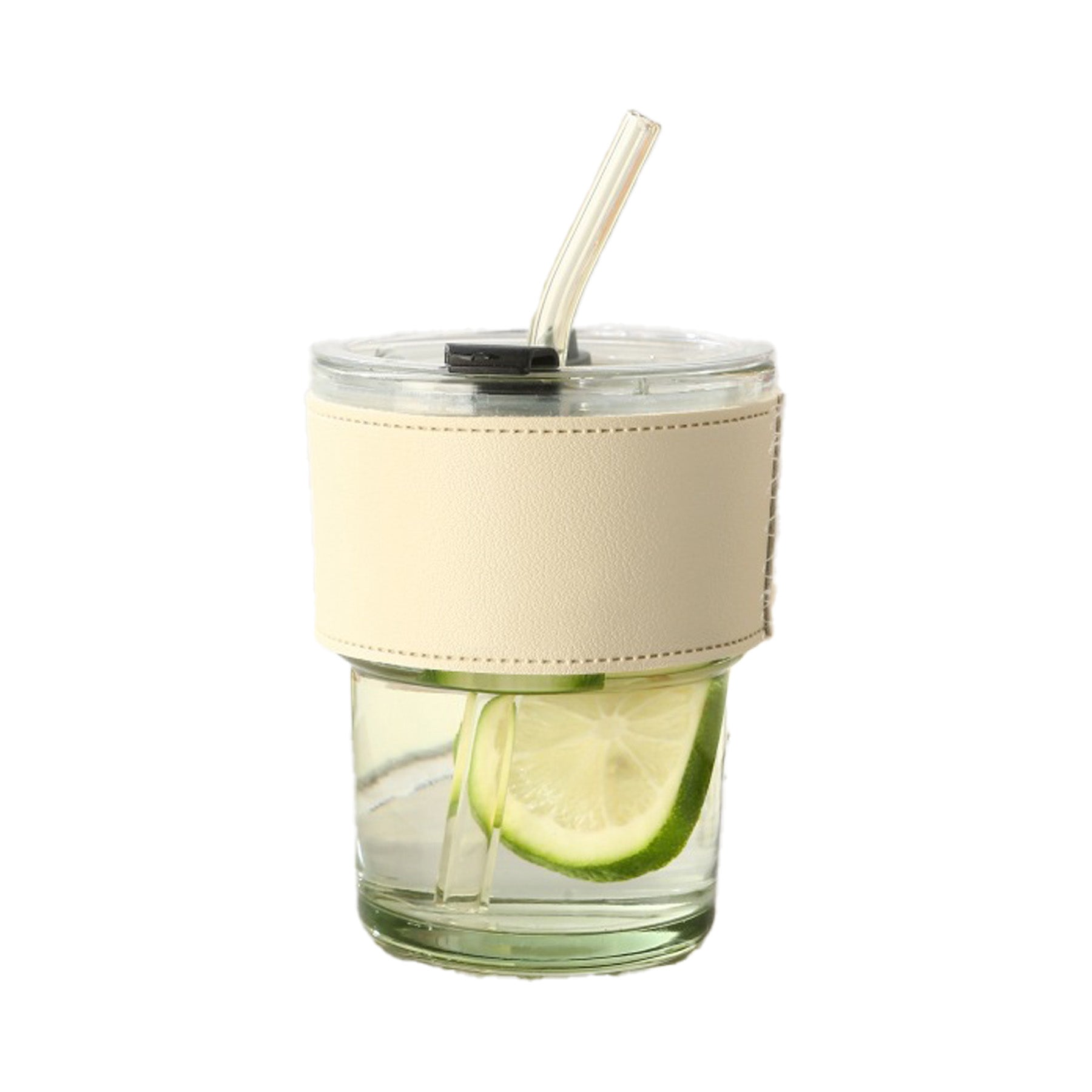 Mini Glass Water Cup With Straw
