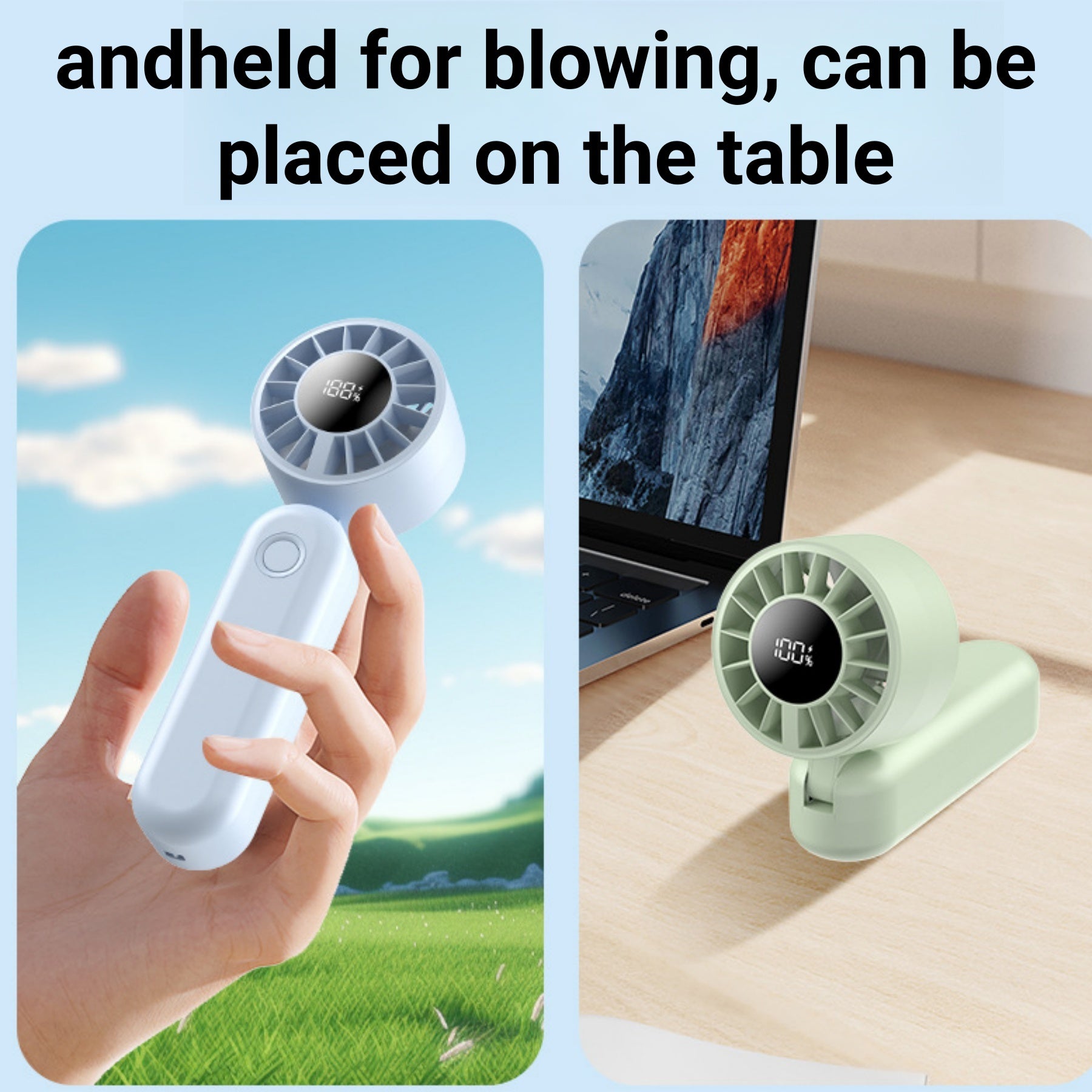 Digital - Display Folding Desktop Fan