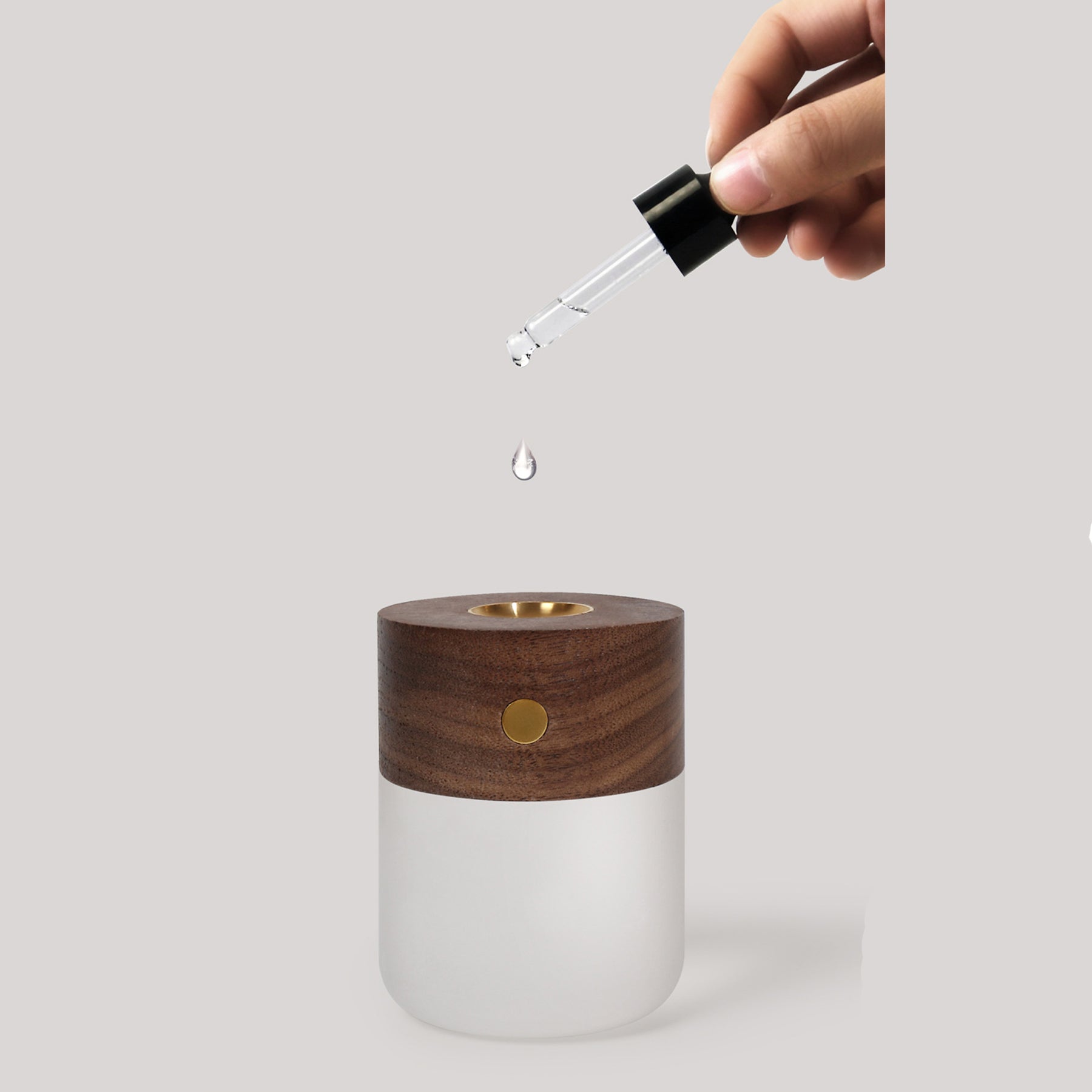 Wood Brass Heated Aromatherapy Led Light Lamp