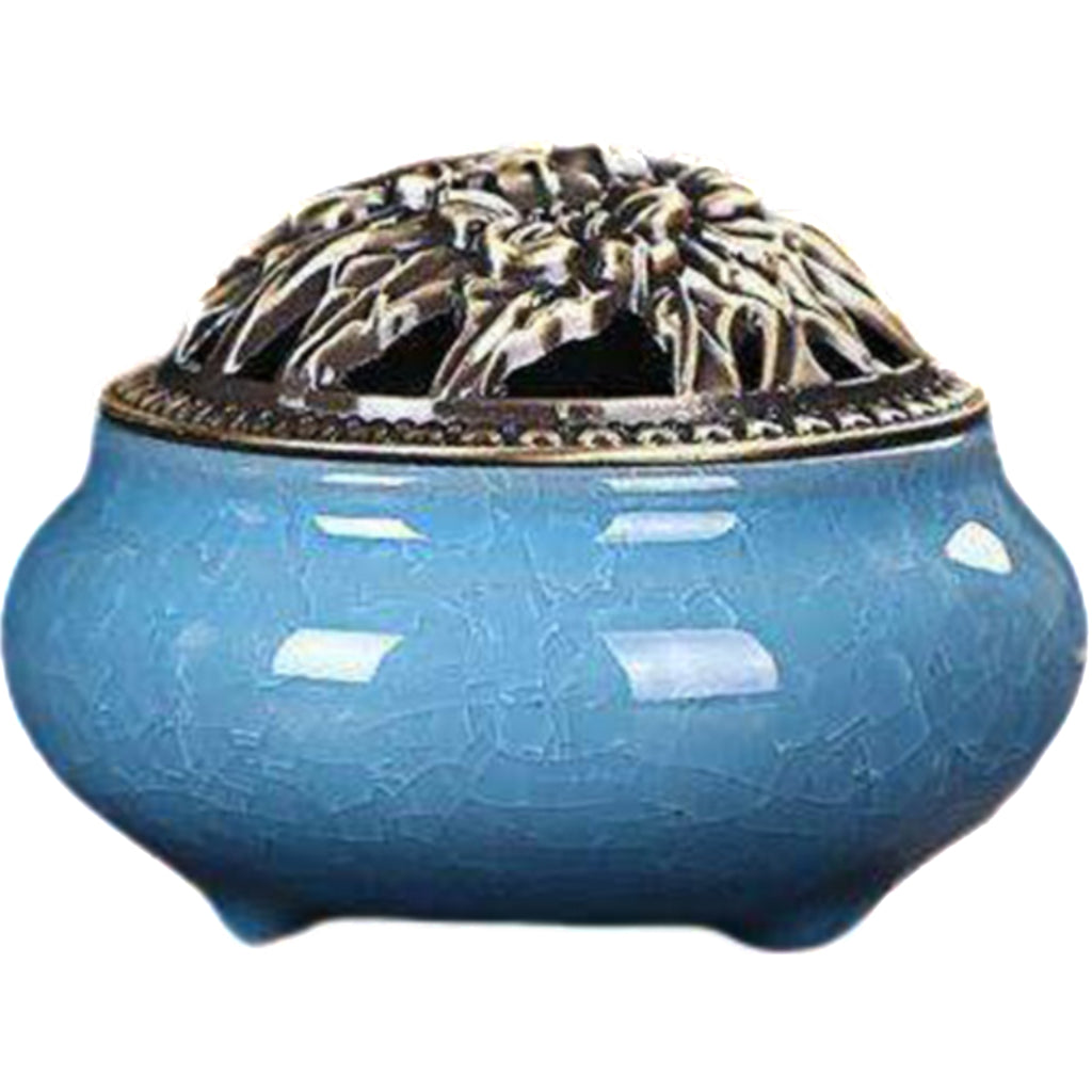 Crackled Ceramic Incense Burner Ornament