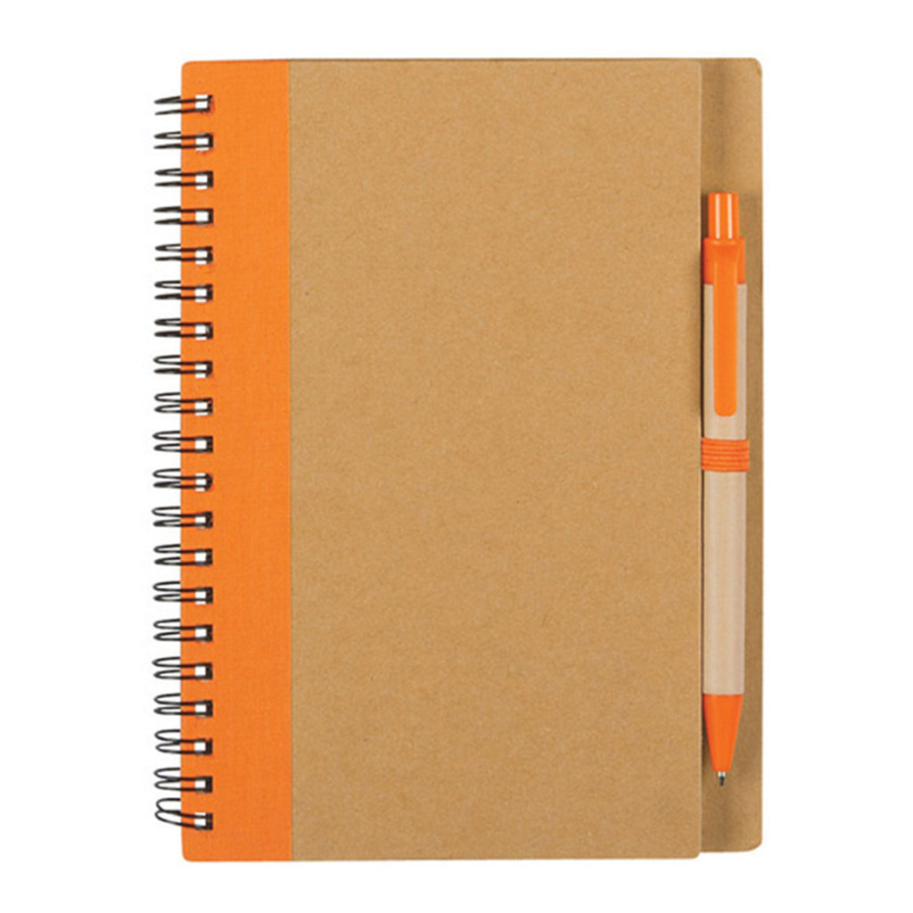 Eco-Friendly Spiral Notebook With Pen – Recycled Kraft Cover