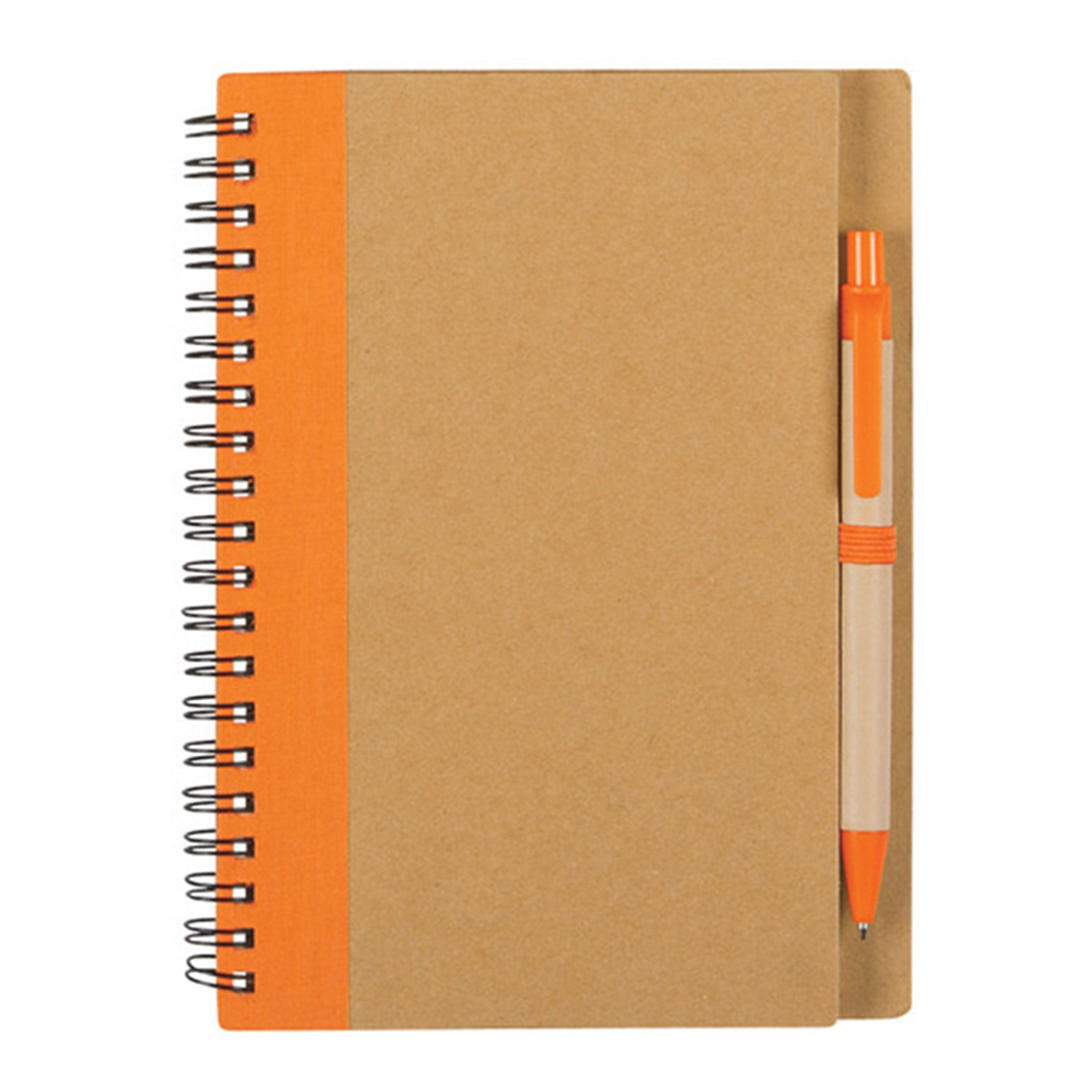 Eco-Friendly Spiral Notebook With Pen – Recycled Kraft Cover