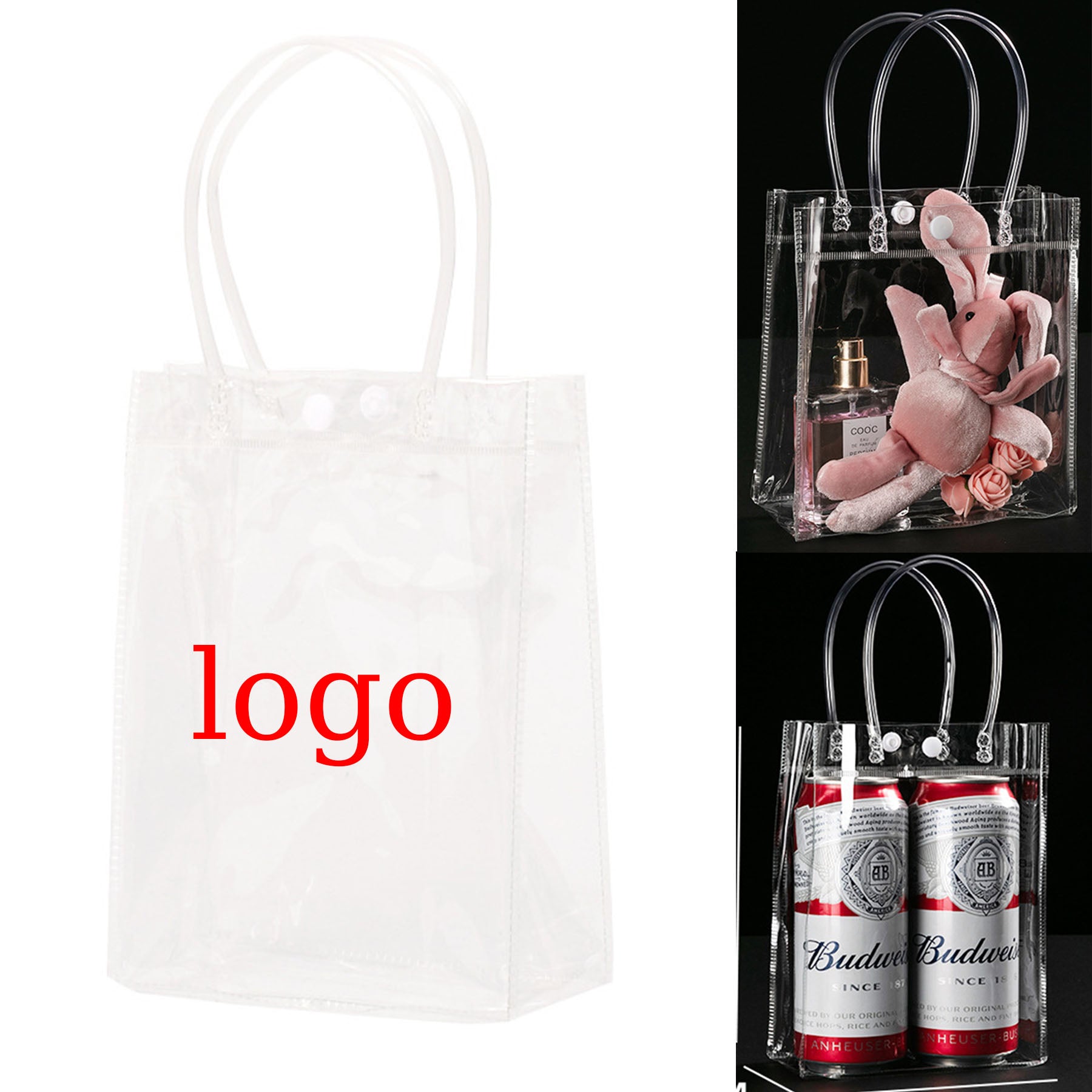 Thickened Pvc Transparent Handbag Plastic Gift Bag