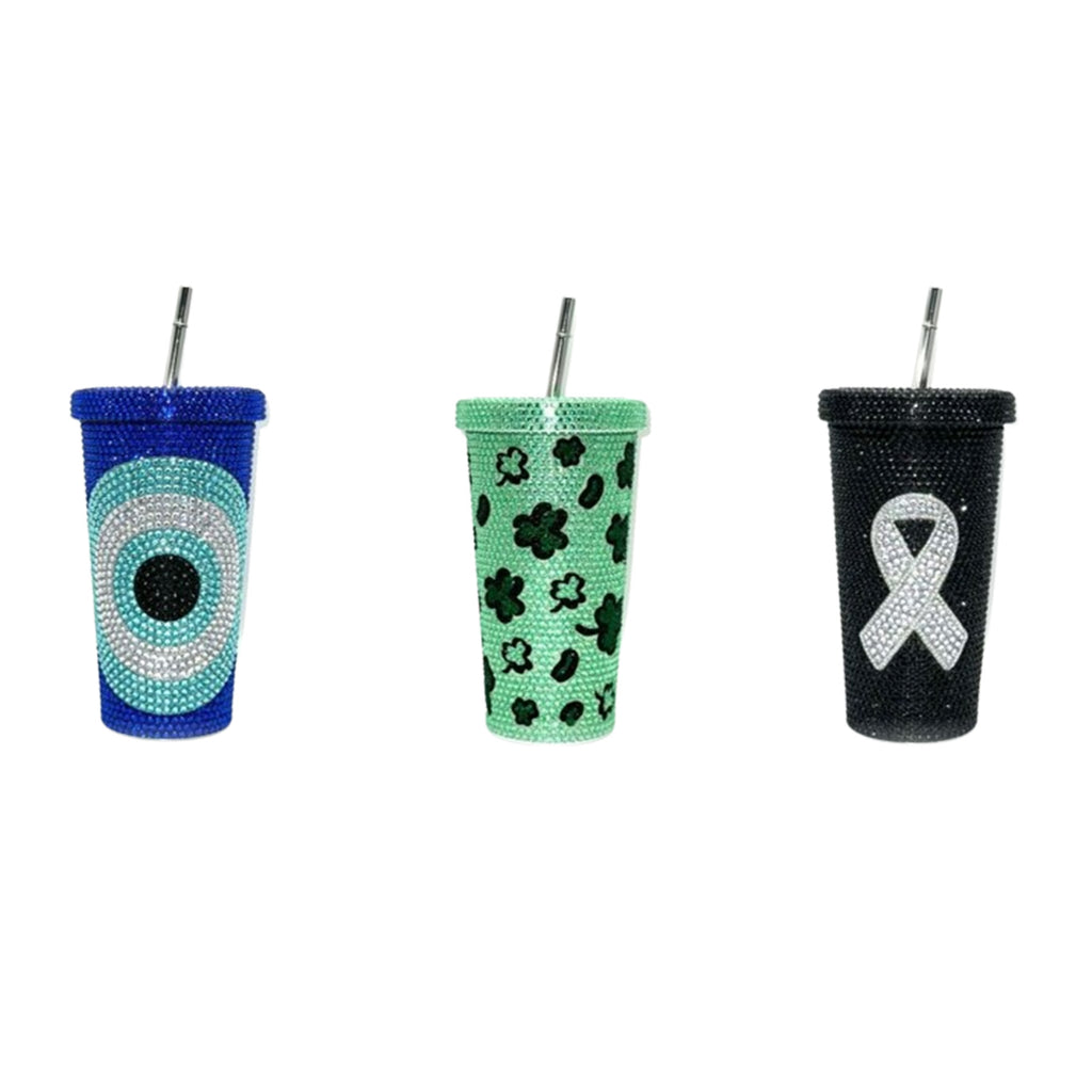 16 Oz Bling Diamond Straw Cup
