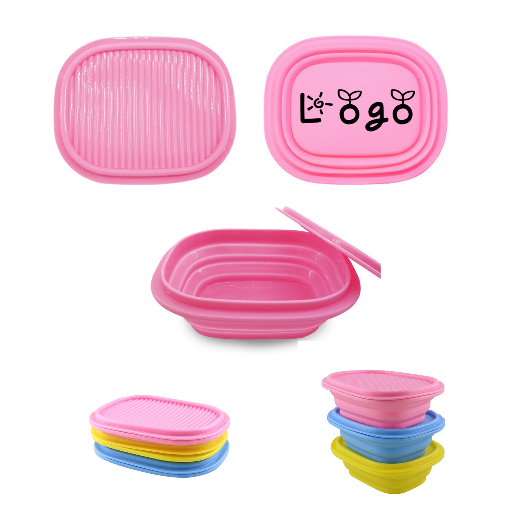 Outdoor Picnic Silicone Folding Lunch Box