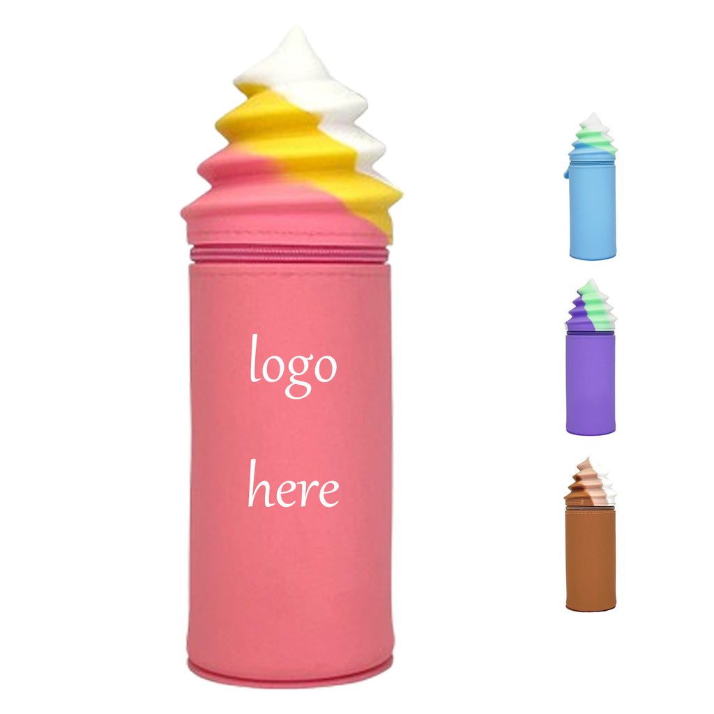 Ice Cream-Shaped Silicone Pencil Bag