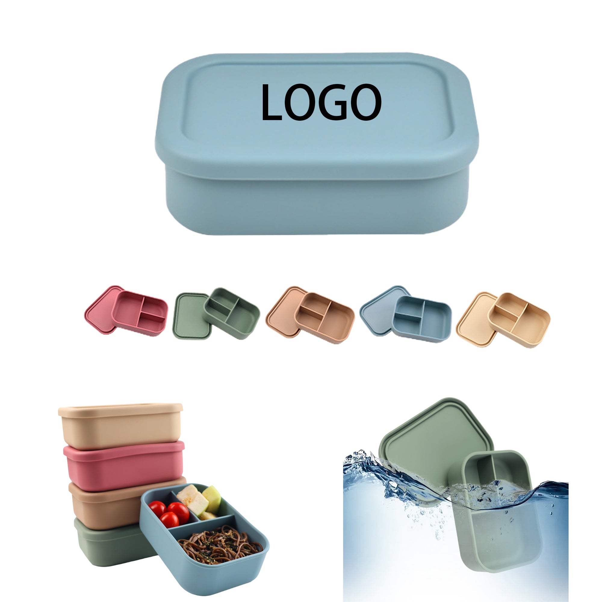 Silicone Microwave-Safe Lunch Box for Office Workers