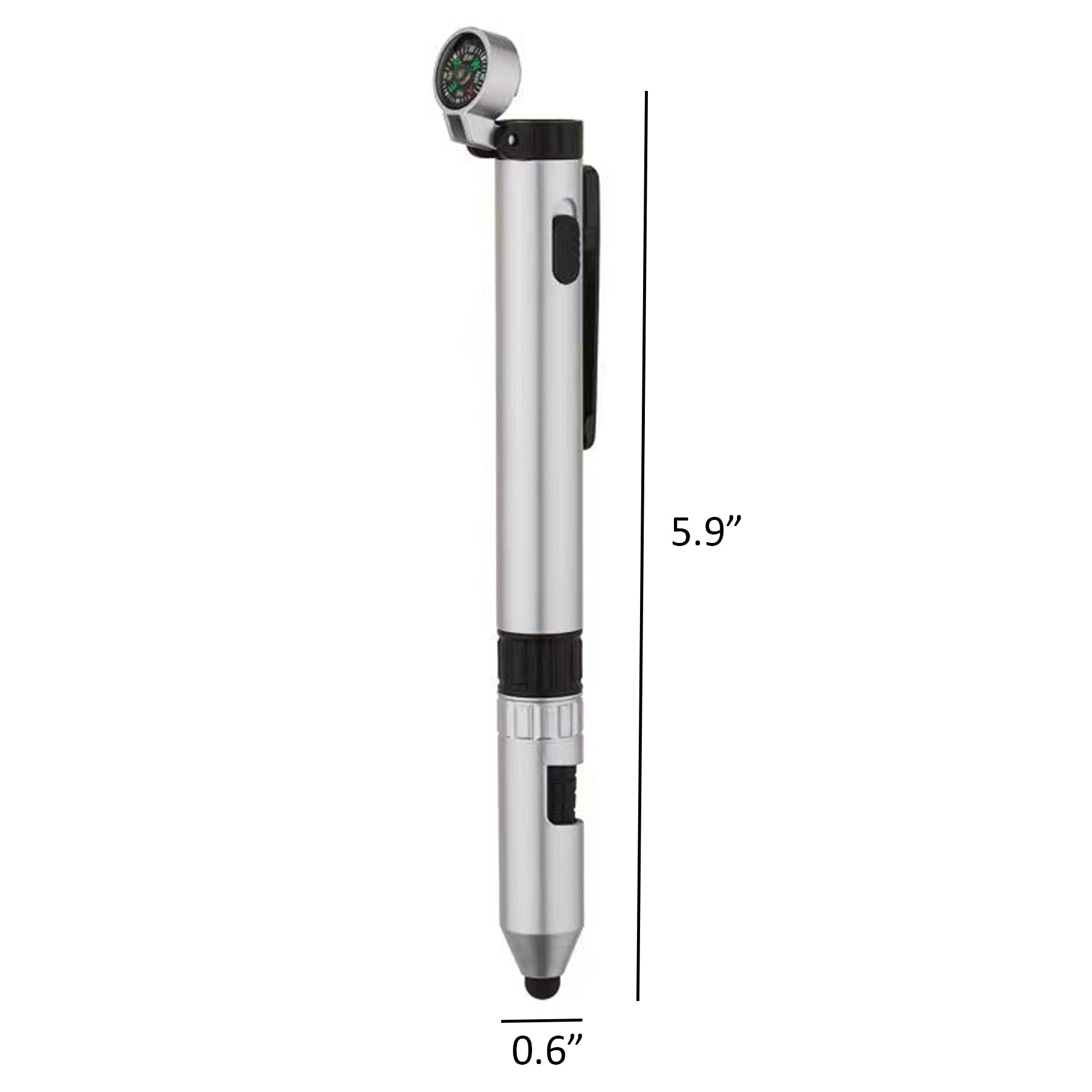 5-In-1 Led Muti-Functional Stylus Pen W/ Clip