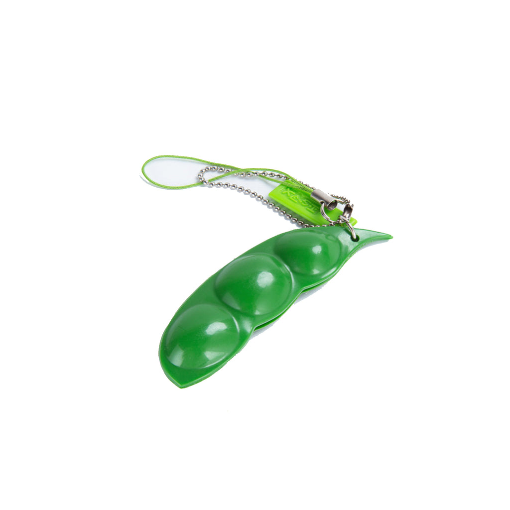Bean Squeezing Fun Stress Relief Pea Pod Keychain Toy