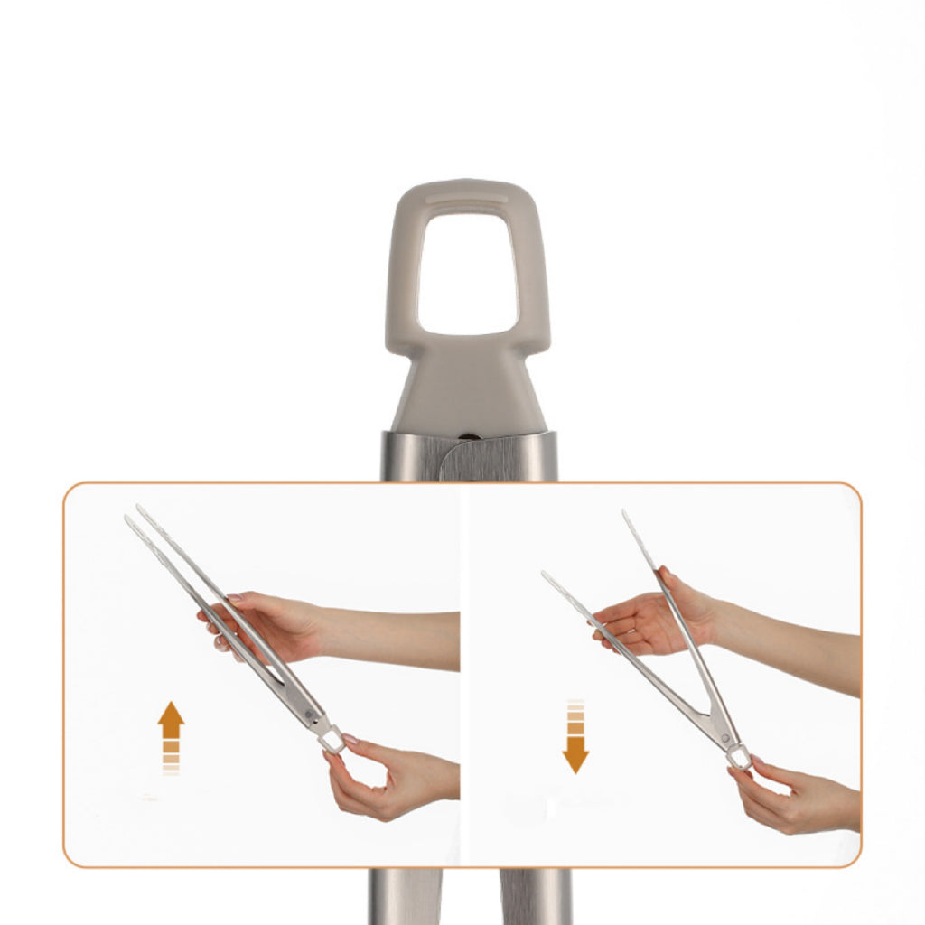 Long Handle Heat-Resistant Stainless Steel Food Tongs