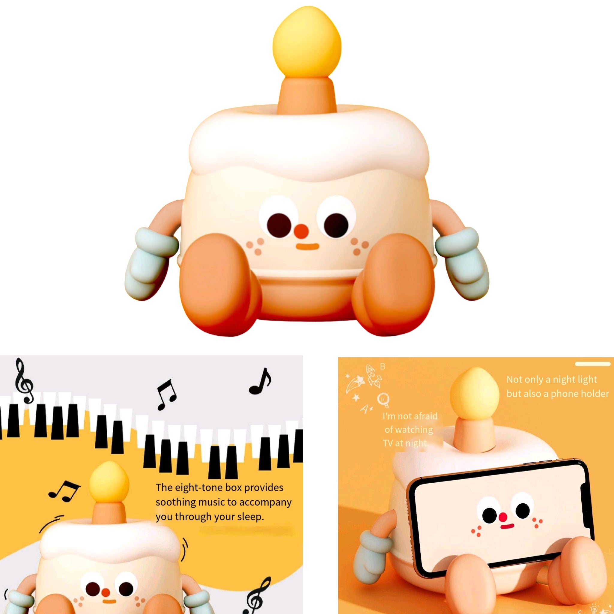 Cake Night Light Touch Sensor LED Gift Kids Cute