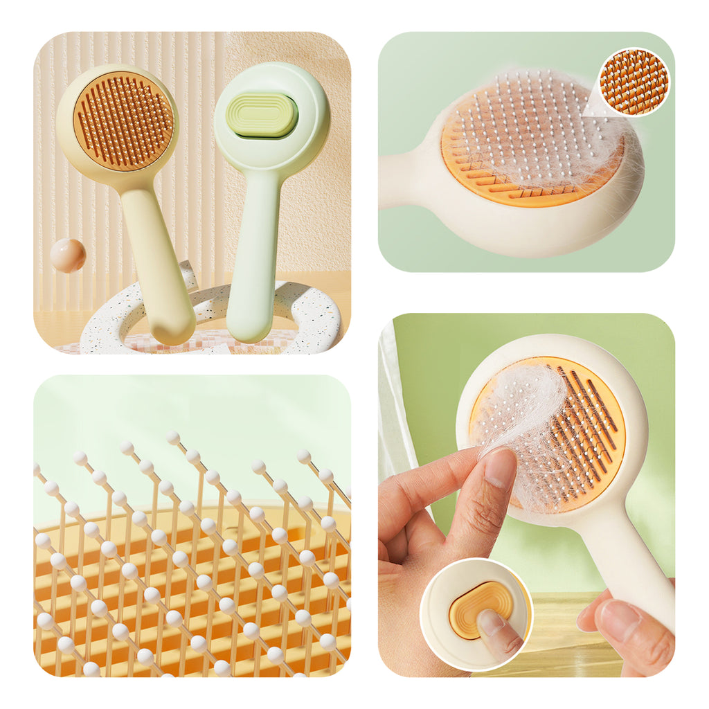 Pet Hair Brush with One-click Cleaning Button