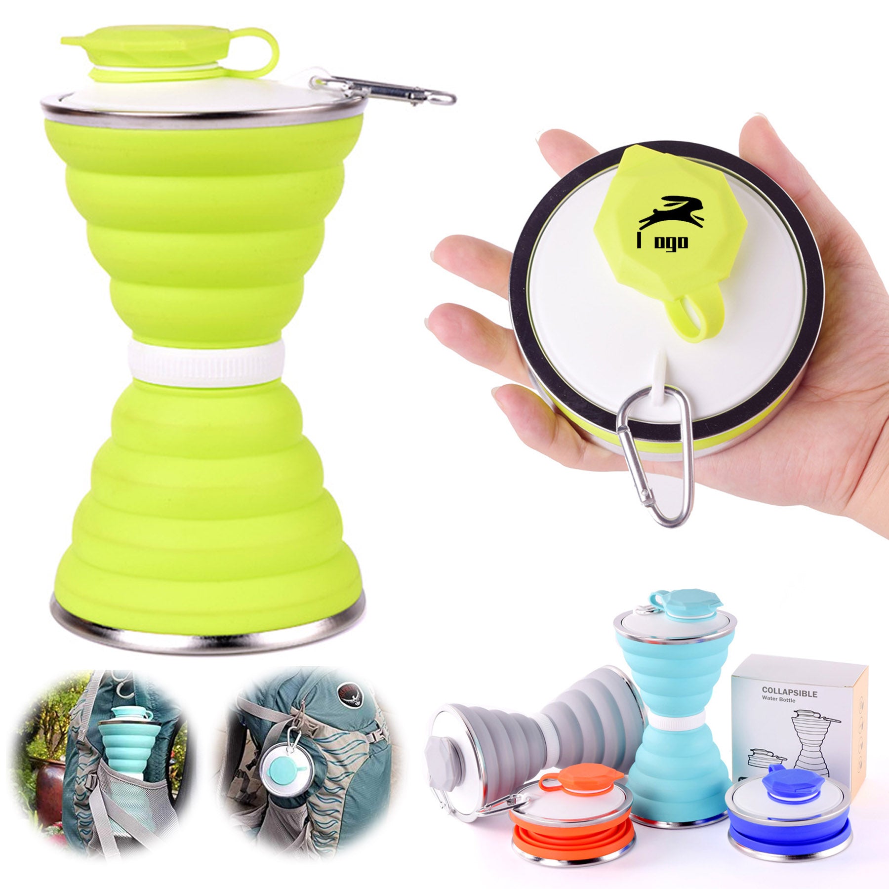 22Oz Collapsible Camping Cup With Carabiner