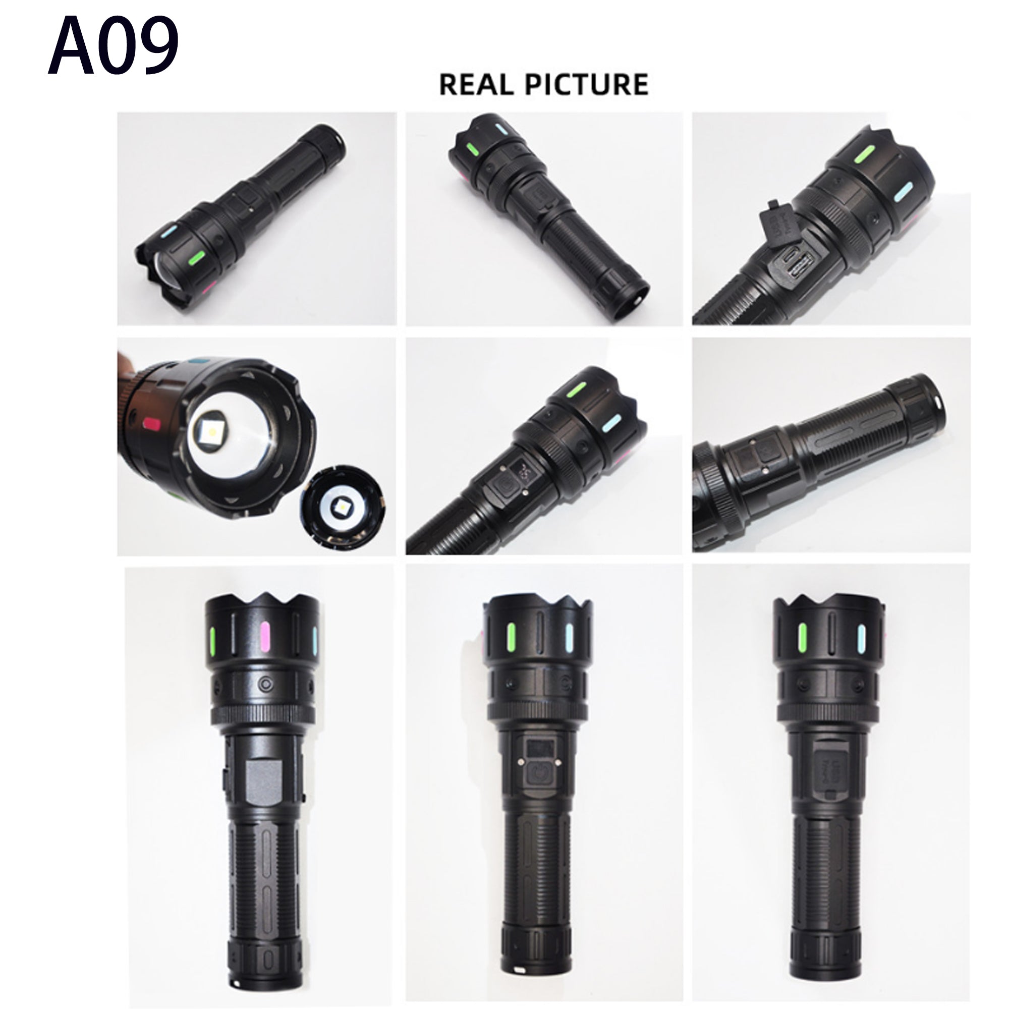 20W Power Rechargeable Flashlights High Lumens