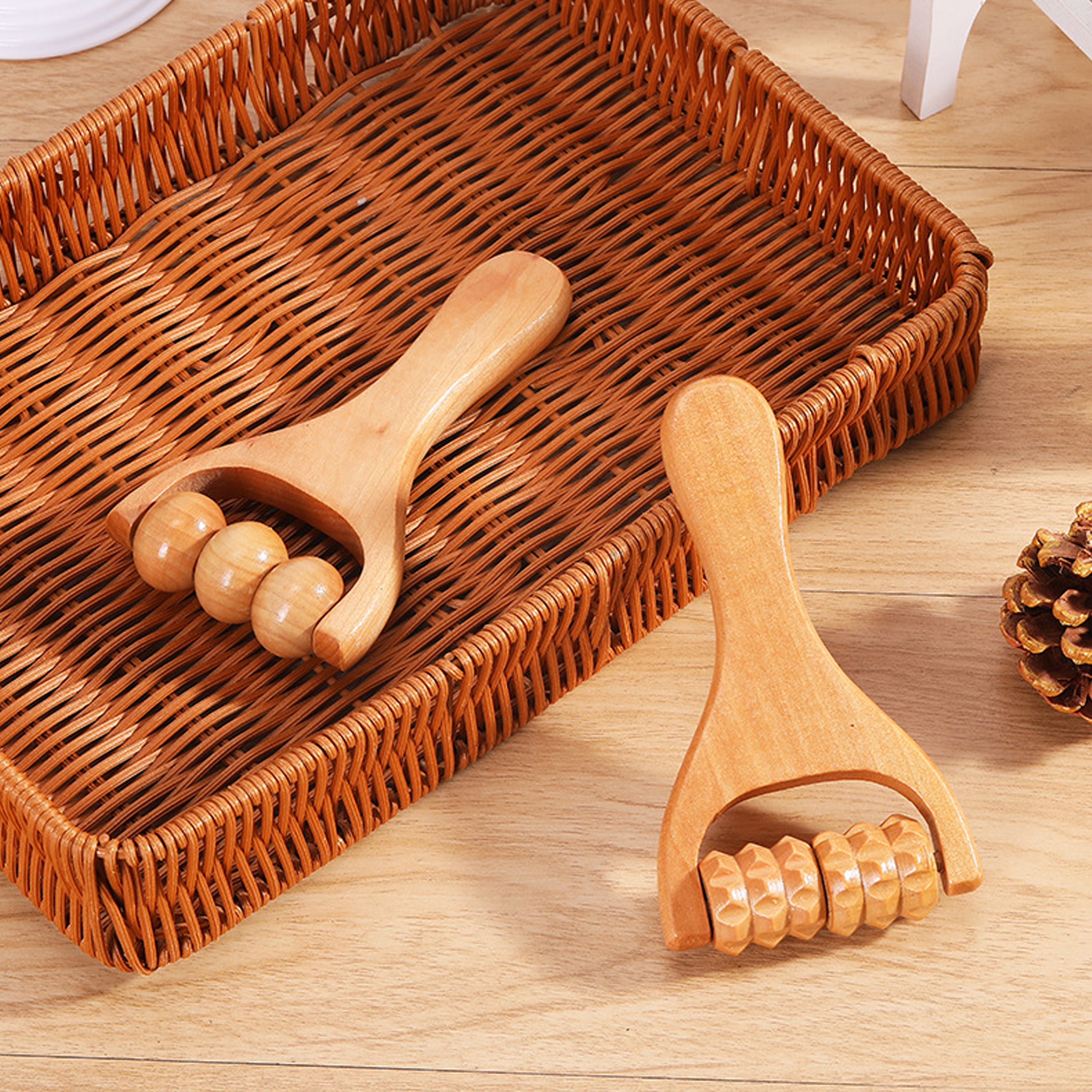 Wooden Handle Massage Roller