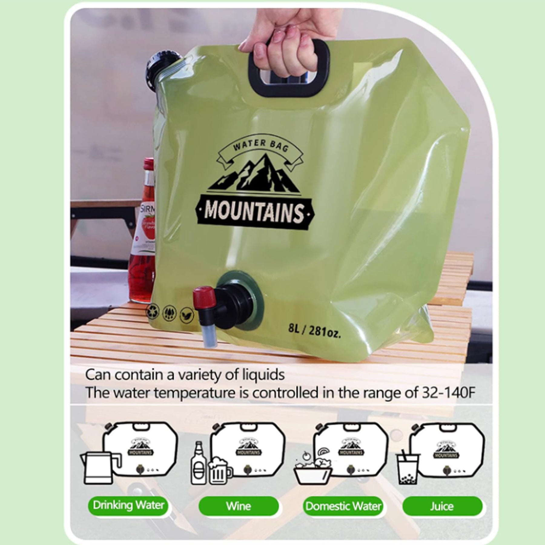 Collapsible Water Container With Spigot