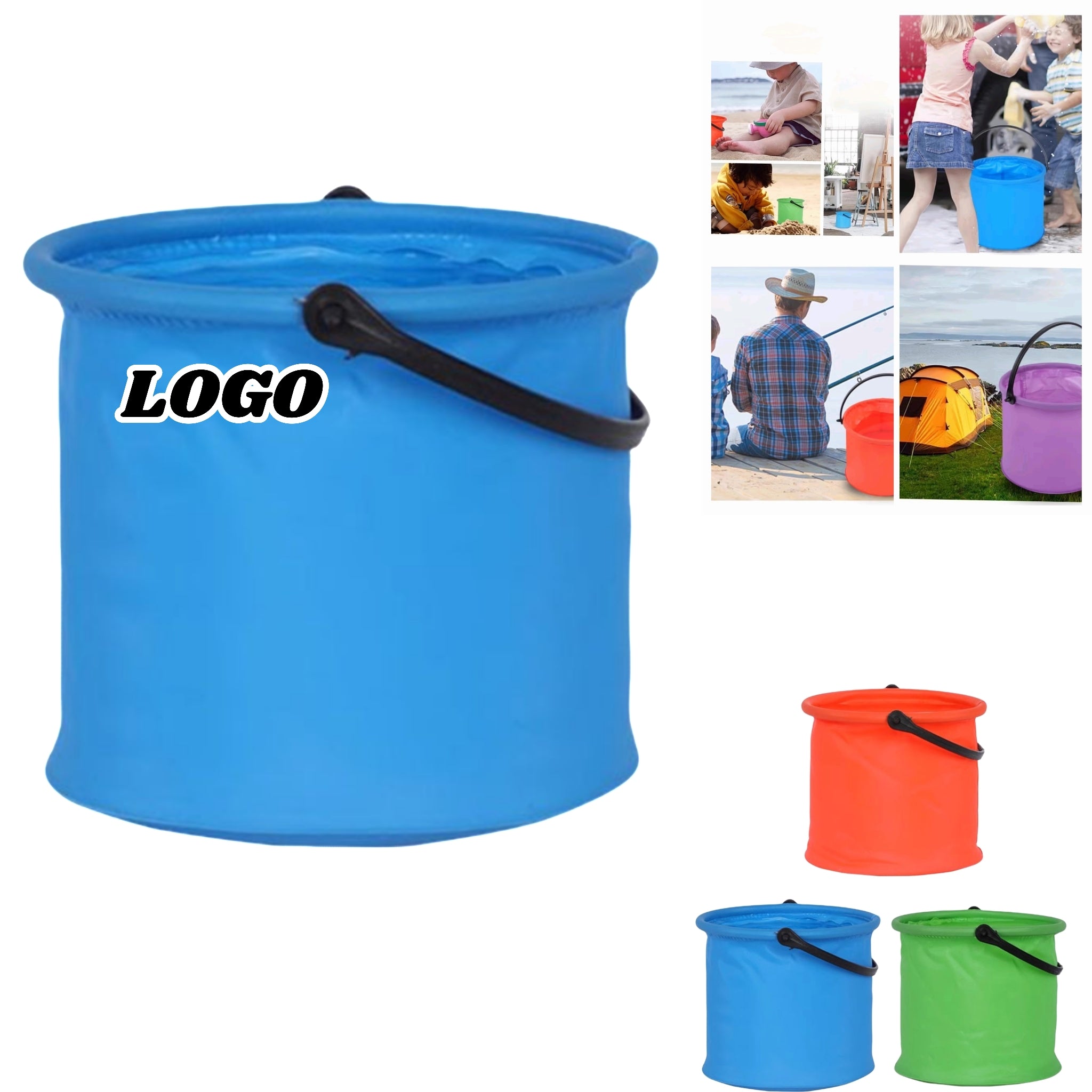 Collapsible Multipurpose Bucket For Art And Beach