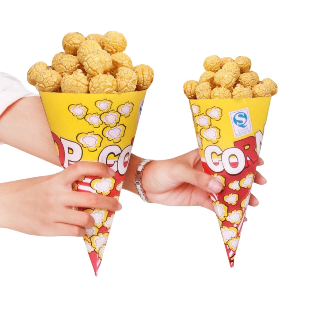 Hand-Held Triangular Conical Popcorn Paper Cup Tube