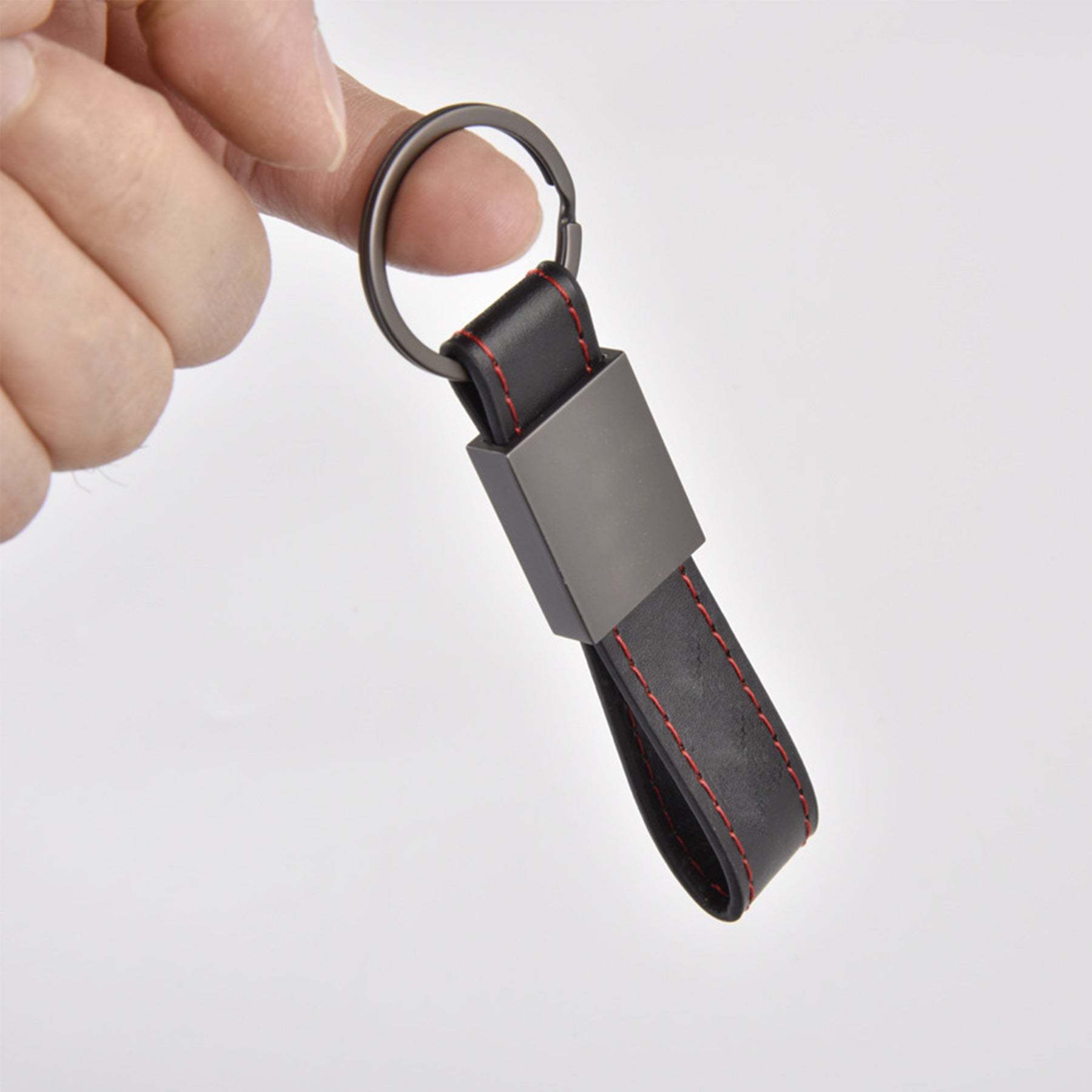 Leather And Alloy Keychain