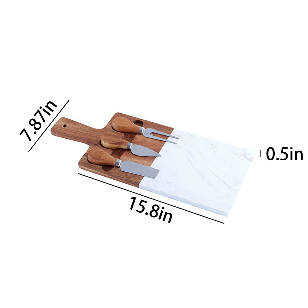 Wooden Cheese Board With Knives