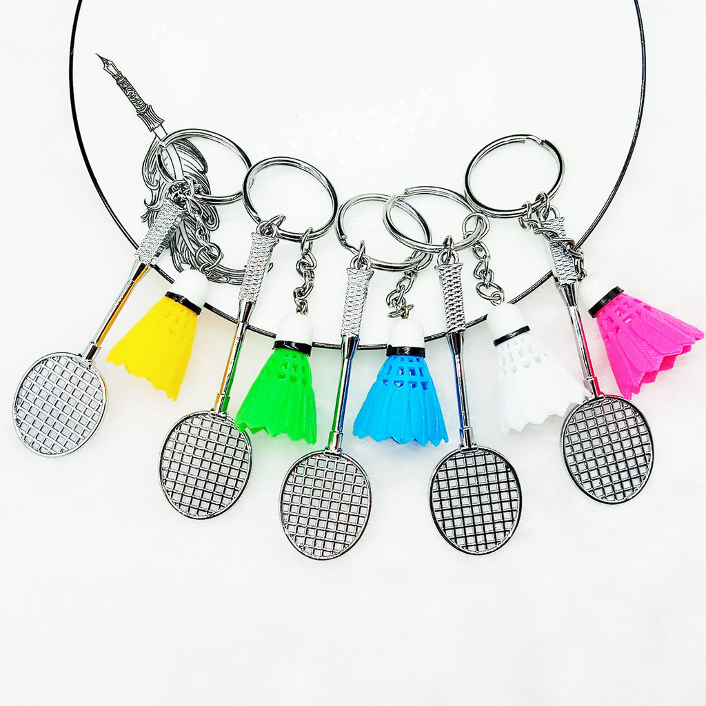 Badminton-Shaped Key Chain