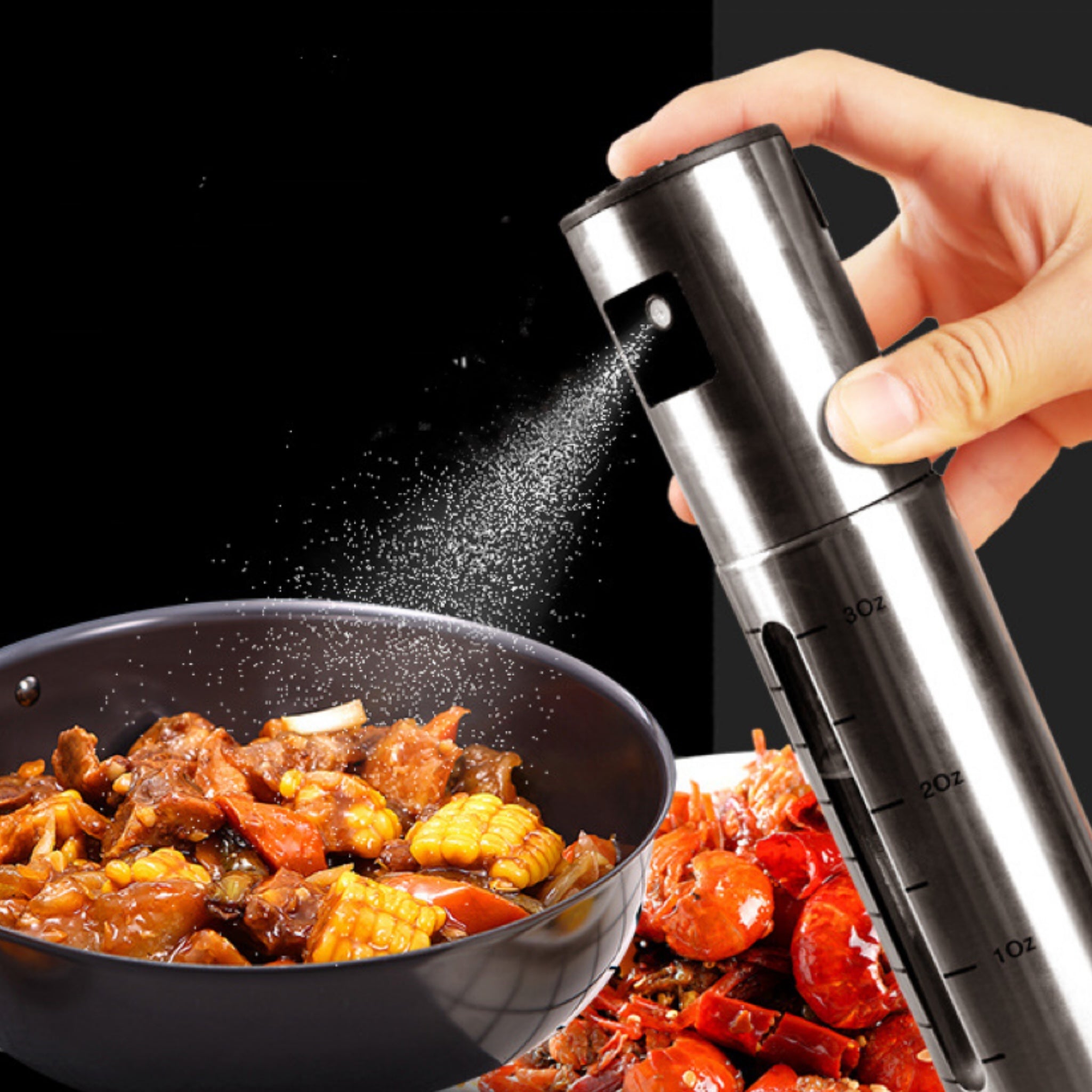 3.4 Oz Stainless Steel Oil Sprayer With Visible Scale